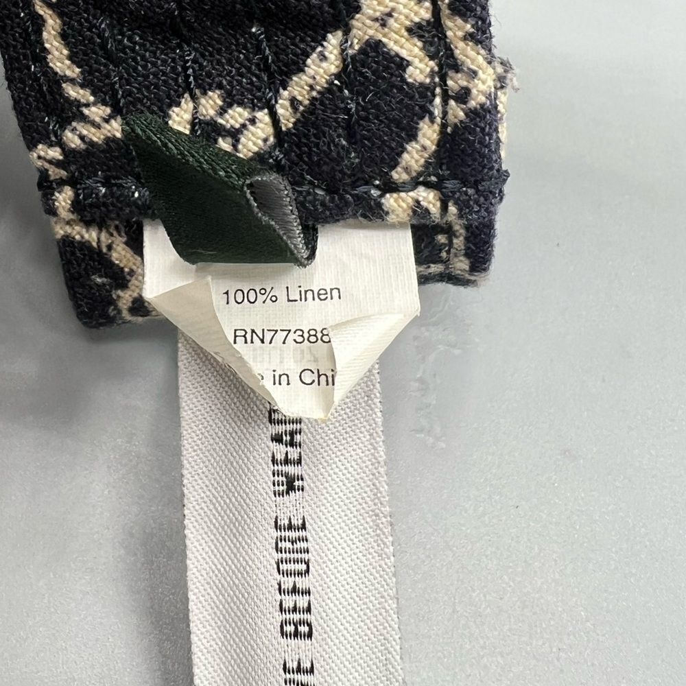 J Crew Black and White Linen Wooden Buckle Belt New - Picture 5 of 5